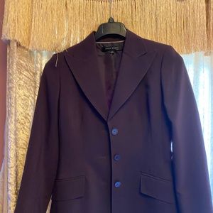Ann klein size 4 fitted suit dark purple